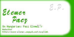 elemer pacz business card